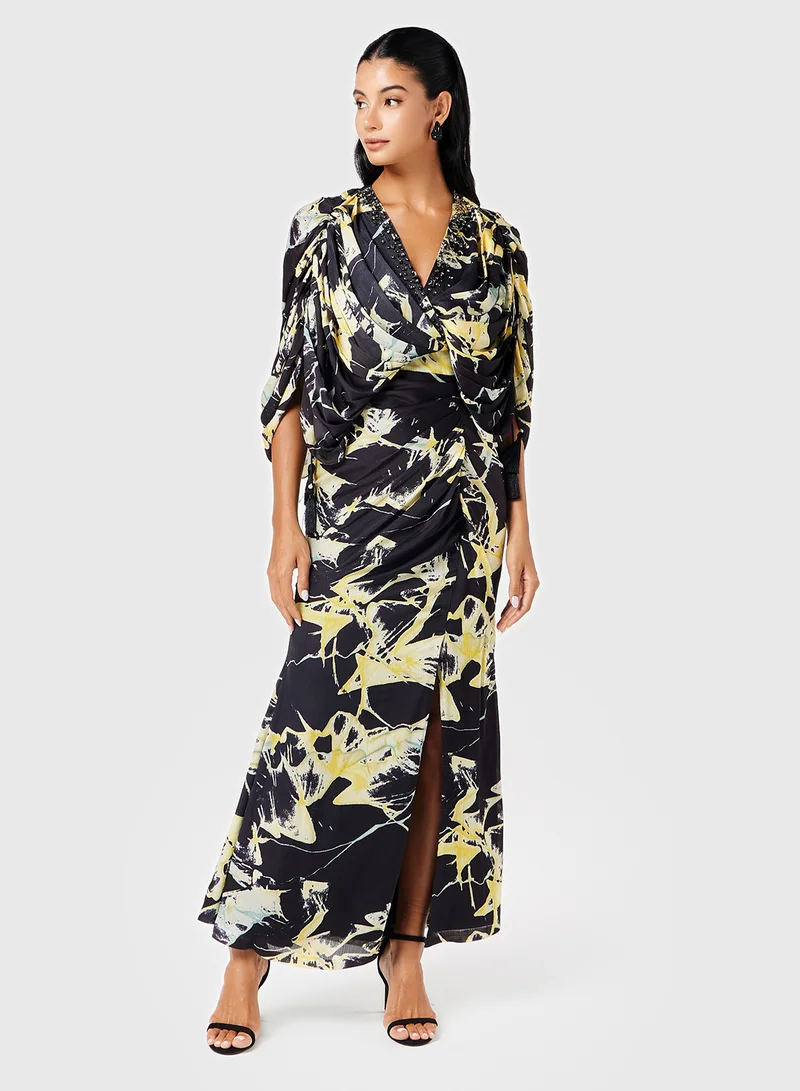 Threadz by Ajooni Printed Maxi Dress