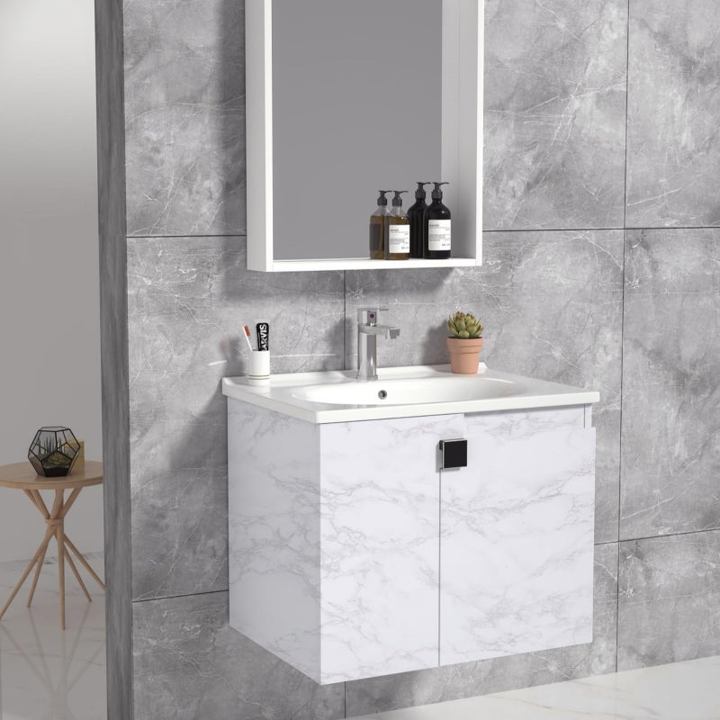 practicalWs White/Gray Marble Contact Paper 17.7 inch x 78.7 inch, Marble Peel and Stick Wallpaper with Tools, Self Adhesive Vinyl Film Contact Paper for Countertops - Image 4