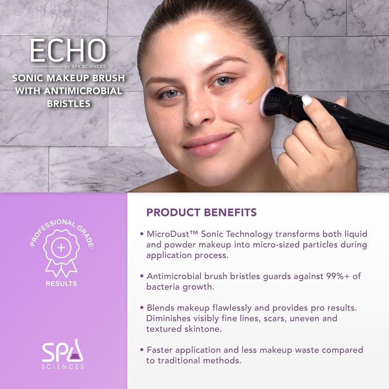 SPA SCIENCES ECHO - فرشاة مكياج لدمج مثالي، تحديد، تمييز وتشطيب هوائي - 3 سرعات - قابلة لإعادة الشحن - Image 3