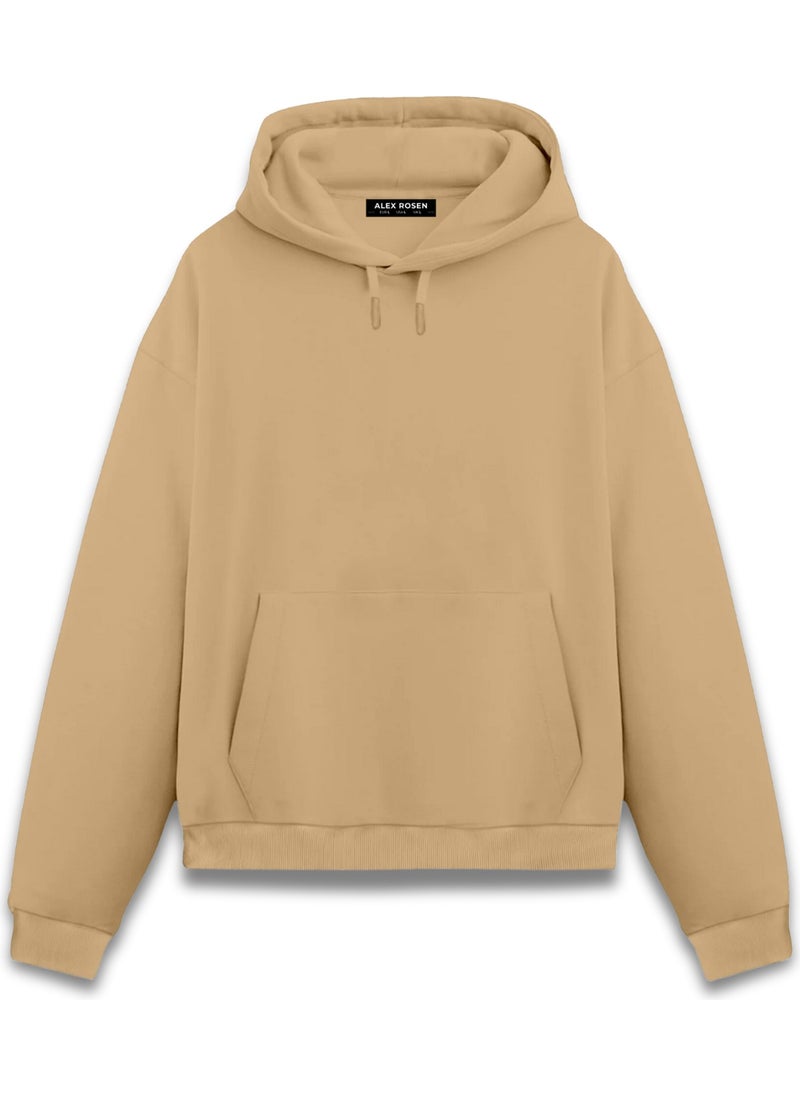 Alex Rosen - Brown Unisex Oversize Fit Cotton Hooded Sweatshirt - Image 1