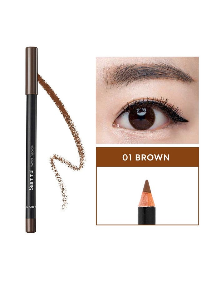 THESAEM [The SAEM] Saemmul Wood Eyebrow Pencil 0.06oz, 01 Brown - Image 2