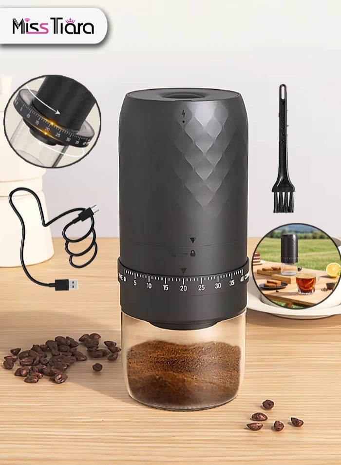 MissTiara Portable V60 Burr Coffee Grinder with 40 Adjustable Settings & 35g Capacity, 1800mAh Rechargeable Coffee Bean Grinder with Conical Ceramic Burr, for Travel, Camping, Office, Espresso, etc  - Image 1