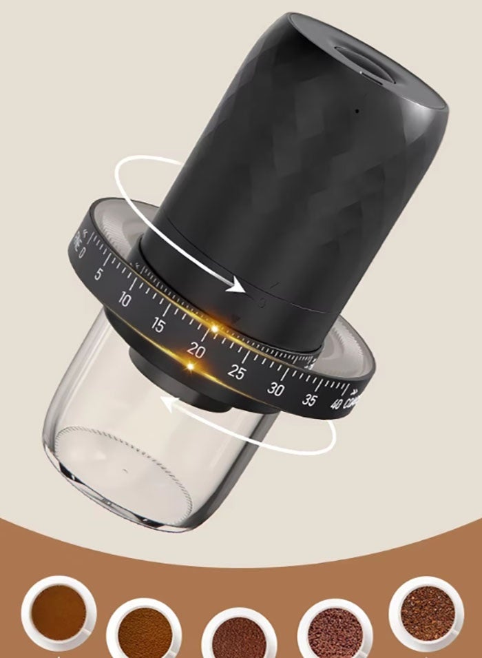 MissTiara Portable V60 Burr Coffee Grinder with 40 Adjustable Settings & 35g Capacity, 1800mAh Rechargeable Coffee Bean Grinder with Conical Ceramic Burr, for Travel, Camping, Office, Espresso, etc  - Image 4