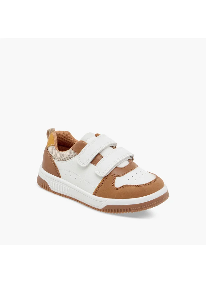 جونيورز Boys Colourblock Sneakers with Hook and Loop Closure