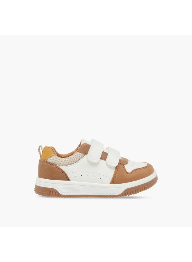 JUNIORS Boys Colourblock Sneakers with Hook and Loop Closure