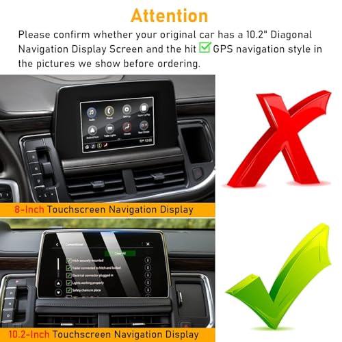 Moonlinks Tempered Glass Screen Protector Compatible with 2021-2024 Chevy Tahoe Suburban/GMC Yukon,High Definition 9H Hardness Anti-Fingerprint Protective Foil for 10.2" Navigation Display Touchscreen - Image 2