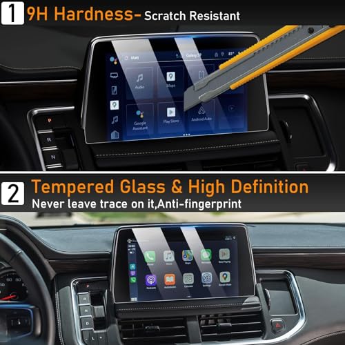 Moonlinks Tempered Glass Screen Protector Compatible with 2021-2024 Chevy Tahoe Suburban/GMC Yukon,High Definition 9H Hardness Anti-Fingerprint Protective Foil for 10.2" Navigation Display Touchscreen - Image 5