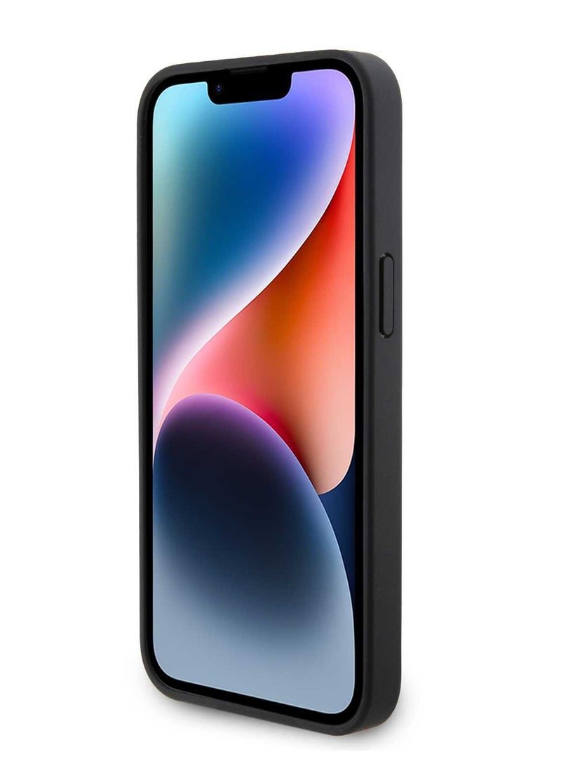 بي إم دبليو حافظة جلدية بنقش مبطن لهاتف آیفون 15 برو - أسود - Image 3