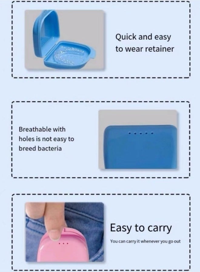 Generic Braces Storage Box Orthodontic Retainer Bracket Box Portable Denture Storage Box pink  - Image 2