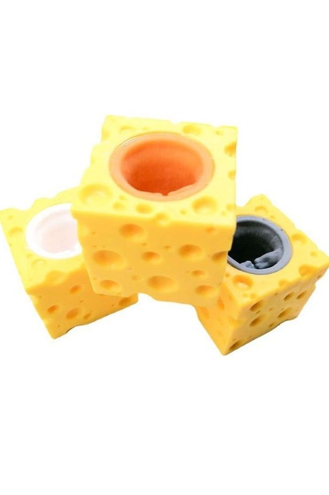 3 Pcs Cheese Toy Cheese Stress Ball Fidget Toys Mice in Squishy Cheese Anxiety Toys Mouse Office Toy Sensory Mouse Toys for Birthday Gifts Stress Relief Party Favors, Grey Brown White - Image 4