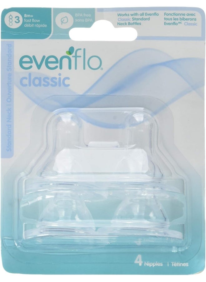 Evenflo Classic Bottle Nipples, 12 Count, Fast Flow - Image 1