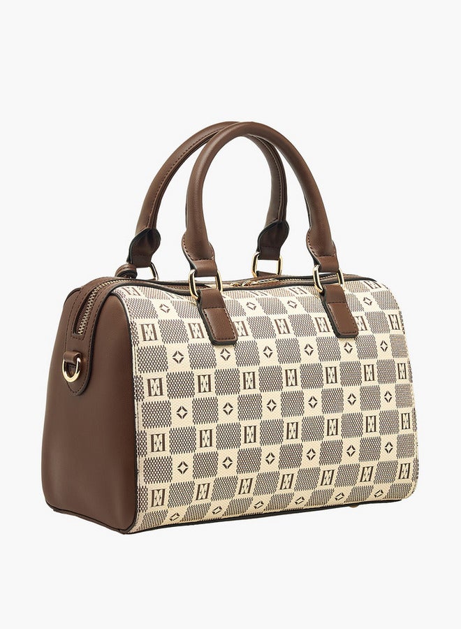 ايل حقيبة توت مطبوعة بمقبض مزدوج وإغلاق بسحاب - Image 4