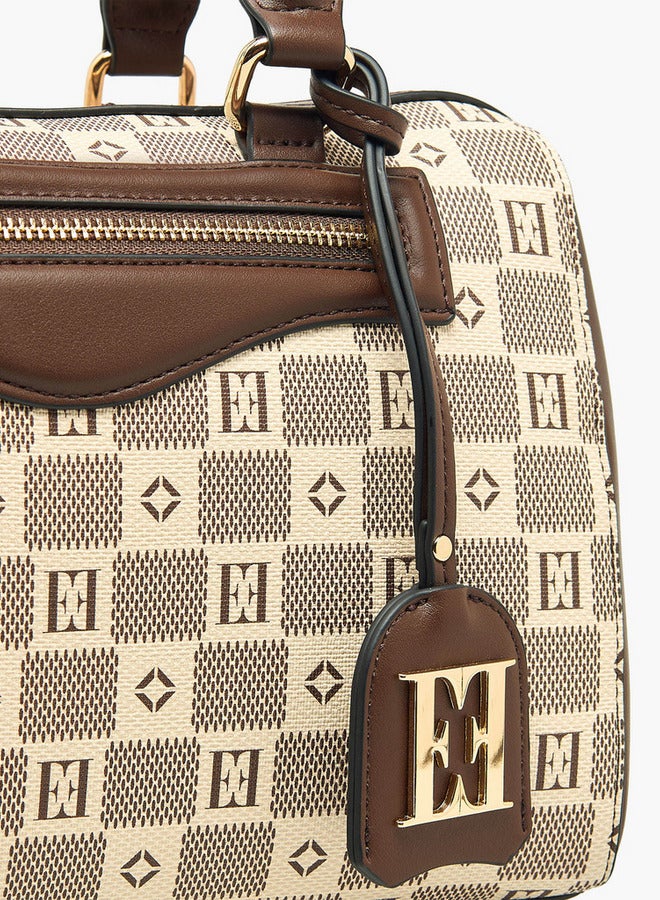 ايل حقيبة توت مطبوعة بمقبض مزدوج وإغلاق بسحاب - Image 5