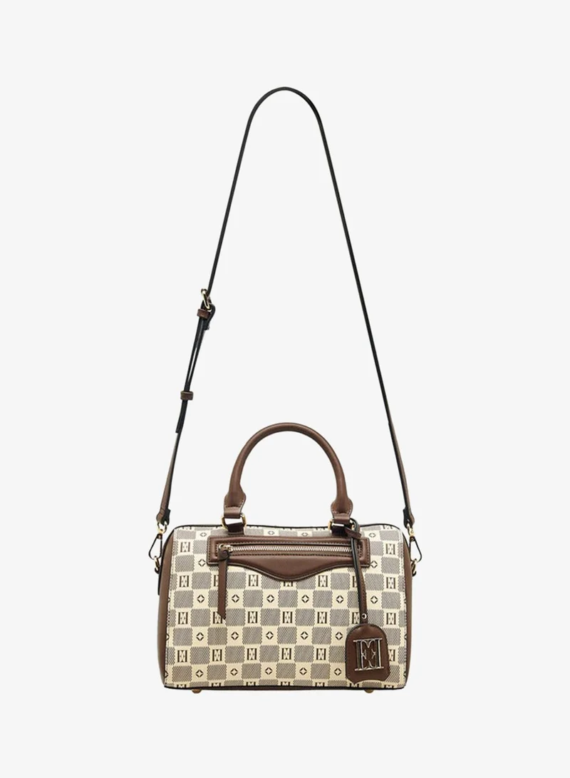 ELLE  Printed Tote Bag with Double Handle and Zip Closure for Women | Best Price UAE