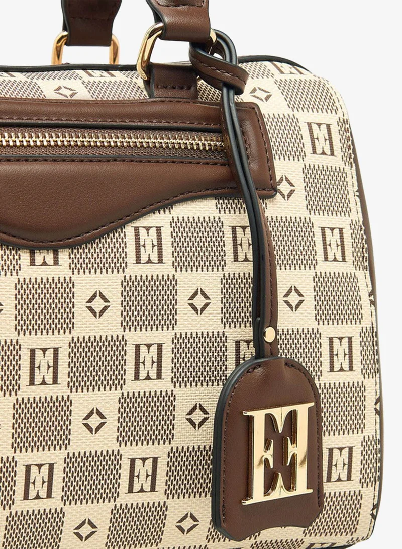 ELLE  Printed Tote Bag with Double Handle and Zip Closure for Women | Best Price UAE