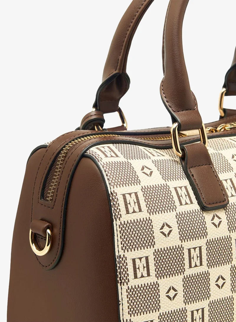 ELLE  Printed Tote Bag with Double Handle and Zip Closure for Women | Best Price UAE