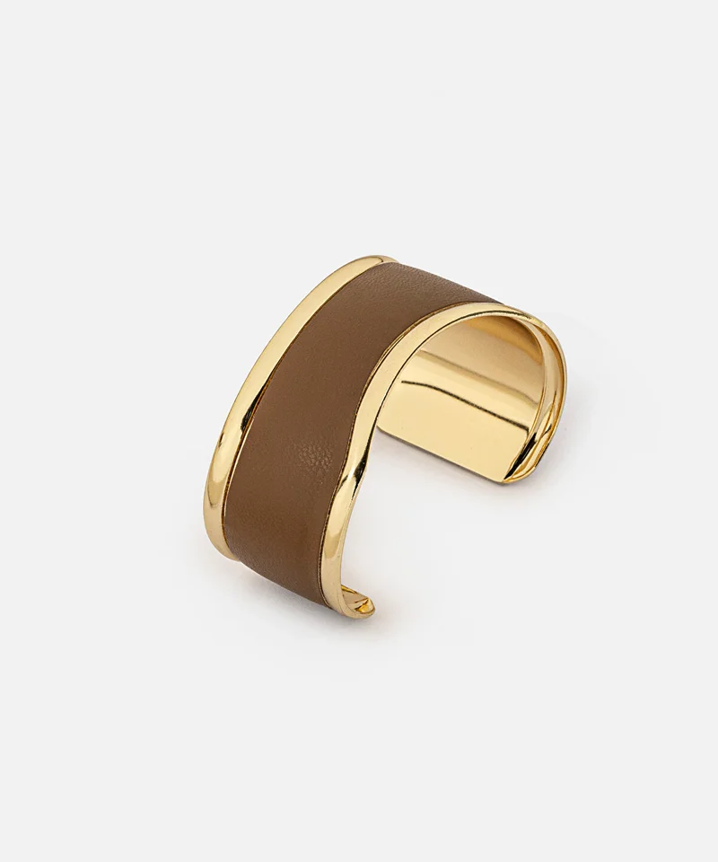 ابيكول Leather Effect Plate Bracelet