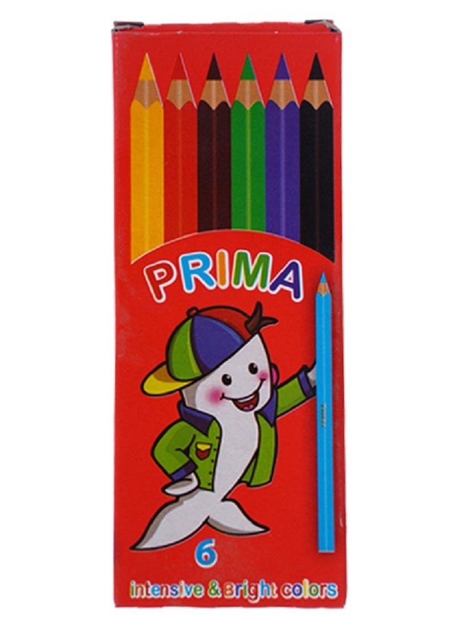 PRIMA Prima Colored Pencils - Pack of 6 short colored pencils - multi-colored  - Image 1