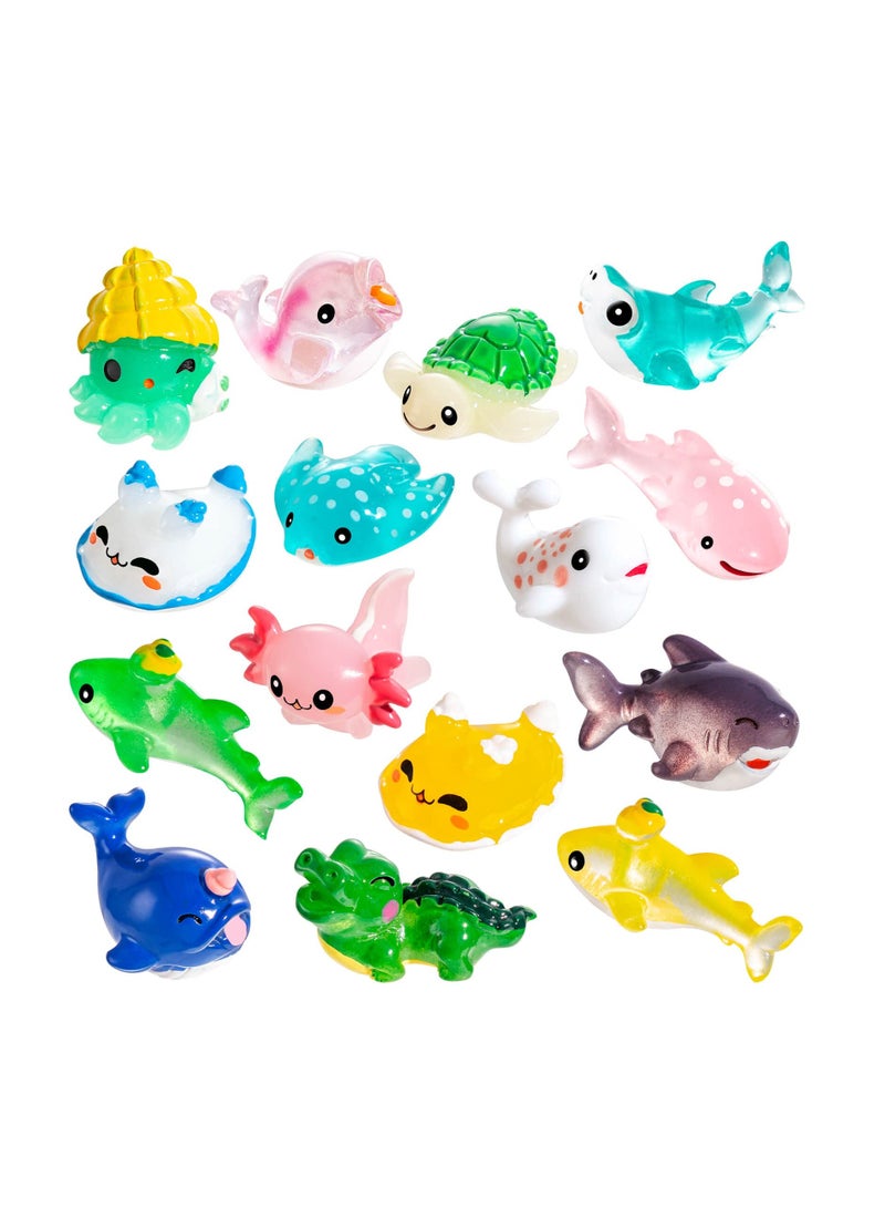 Zikra 30Pcs Ocean Themed Mini Resin Animals Figures Tiny Resin Animals for Fish Tank Micro Landscape Aquarium Birthday Party and Sea Animals Themed Party - Image 1