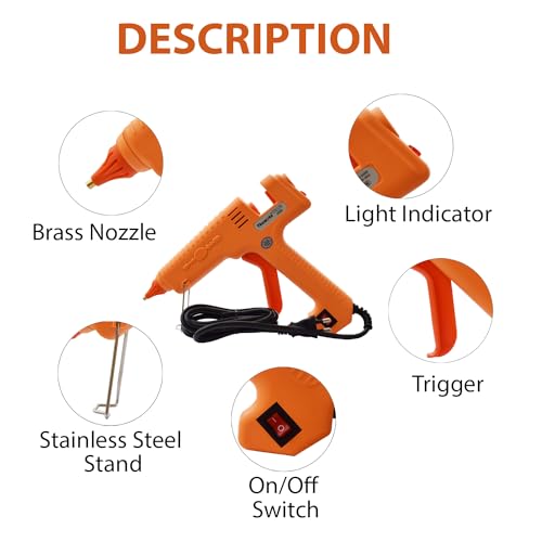 THEMISTO 200 Watts Corded Electric Hot Melt Glue Gun With 5 Super Strong Gumming Glue Sticks (TH-GG200) - Image 3