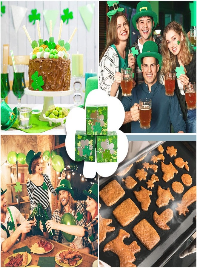 Whaline 20Pcs St. Patrick's Day Treat Box with Window Green Shamrock Candy Cookie Boxes with Glitter Clover Paper Tags Cardboard Gift Container for Irish Holiday Party Favors Supplies - Image 5
