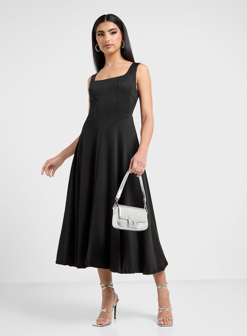 ELLA Square Neck Midi Dress - Image 4