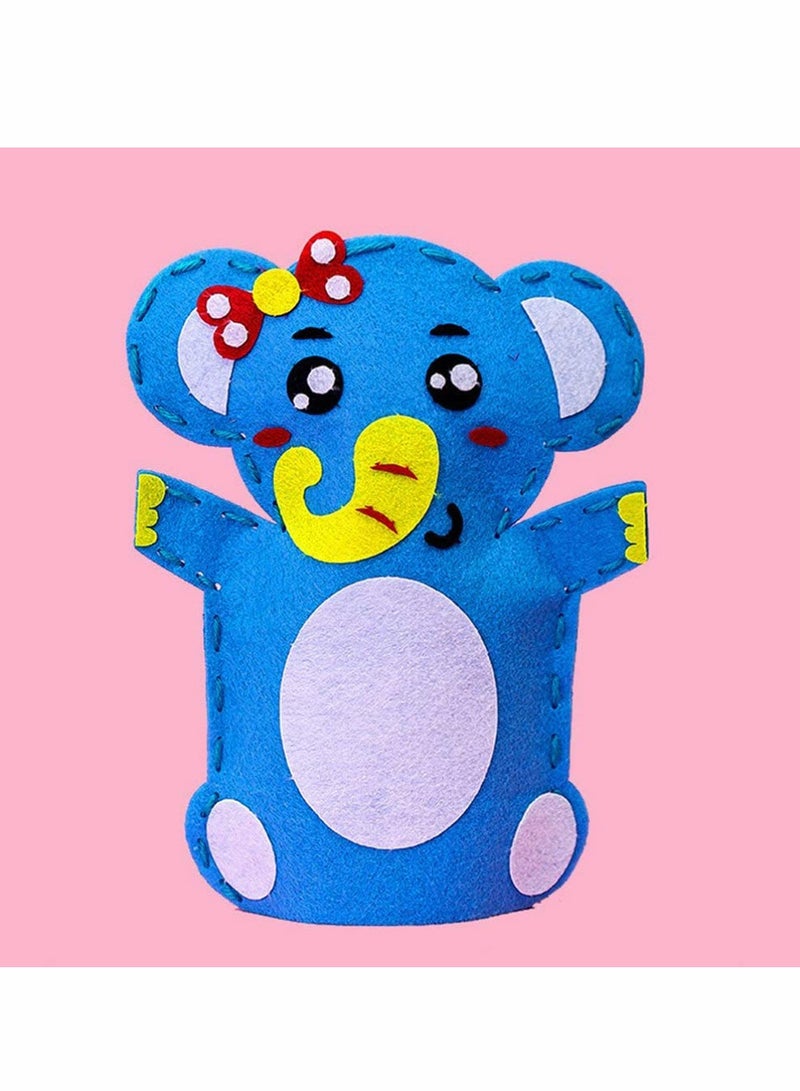 Excefore DIY Finger Puppets Dolls, 8 Pcs Hand Puppet Making Kit Felt Sock Puppet Making Set Animal Hand Puppet Craft Creative Play Party Supplies for Kids (Mixed) - Image 5