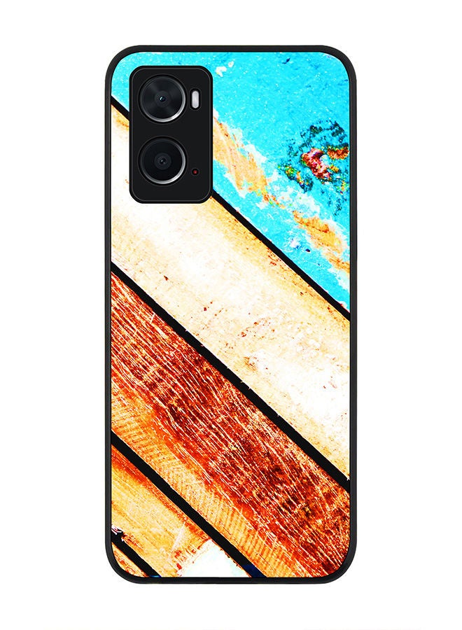Stylizedd Rugged Black edge case for Oppo A96 4G/A36/A76 Slim fit Soft Case Flexible Rubber Edges Anti Drop TPU Gel Thin Cover - Wooden Pier - Image 1