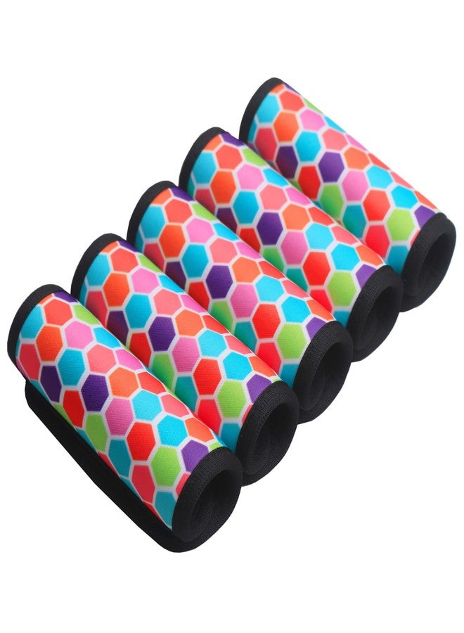 XioioiX Luggage Handle Wrap for Suitcase-Printed Bright Neoprene Luggage Tags/Grips/Identifiers/Markers/Covers/Gripper for Suitcases Carry On Bags 5 Packs (Colorful-5 Packs) - Image 1