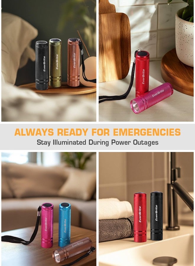 إيفربايت مجموعة مصابيح يدوية صغيرة من EverBrite، 30 مصباحًا يدويًا LED من الألومنيوم مع حبل، ألوان متنوعة، بطاريات متضمنة، هدايا الحفلات، القراءة الليلية، التخييم، انقطاع التيار الكهربائي، هدية لعيد الميلاد - Image 3