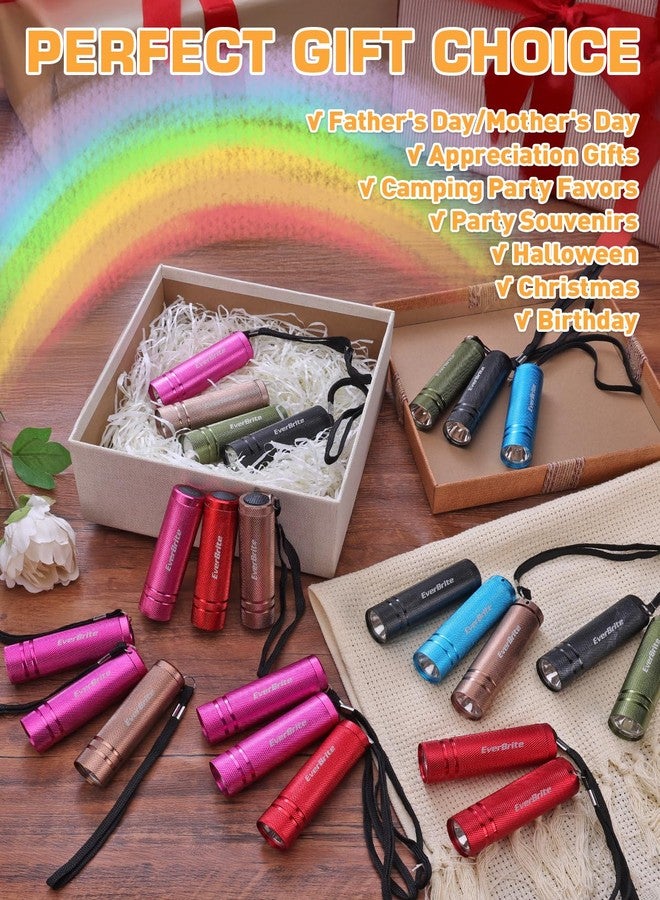 إيفربايت مجموعة مصابيح يدوية صغيرة من EverBrite، 30 مصباحًا يدويًا LED من الألومنيوم مع حبل، ألوان متنوعة، بطاريات متضمنة، هدايا الحفلات، القراءة الليلية، التخييم، انقطاع التيار الكهربائي، هدية لعيد الميلاد - Image 5