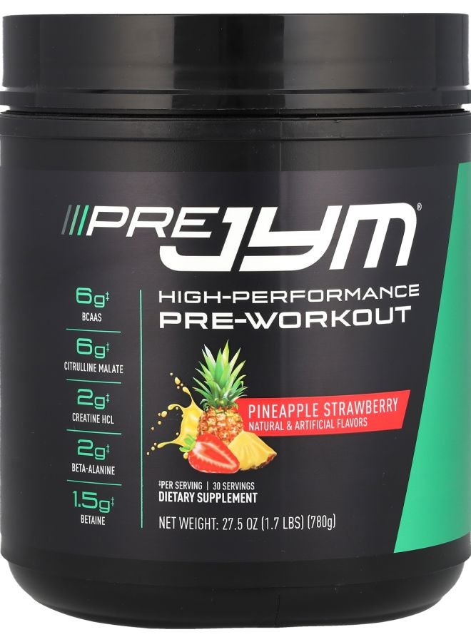 JYM Supplement Science Pre JYM® HighPerformance PreWorkout Pineapple Strawberry 1.7 lbs (780 g)