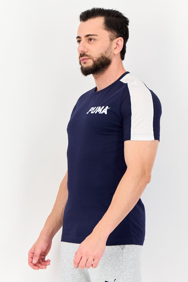 PUMA Men Sportswear Fit Short Sleeve Outdoor T-shirts, Navy Blue - Image 2