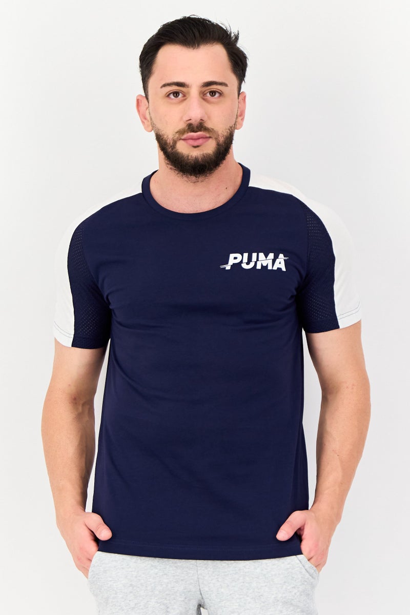 PUMA Men Sportswear Fit Short Sleeve Outdoor T-shirts, Navy Blue - Image 1