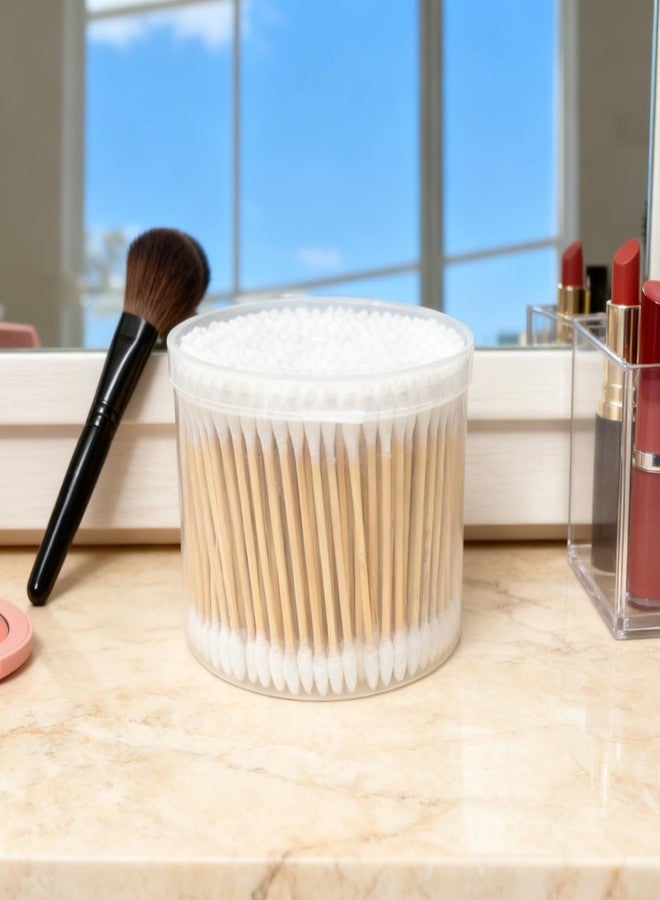 RIKWOG Cotton Swabs, 1000 Count Bamboo Sticks Cotton Swabs with Storage Box Cotton Buds with Wooden Handles For Ears Makeup or Nails Personal Care, One Pointed Tip - Image 4