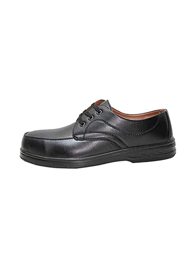 Abbasali Men Black Leather Safety Shoes (40, Lace Up)