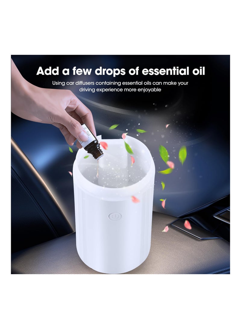 SYOSI Living Essential Oil Car Diffusers, Car Air Fresheners Car Diffuser with Night Light 100ml Essential Oil Car Freshener with Auto Off Super Quiet Air Humidifier for Office Home Car(White) - Image 4