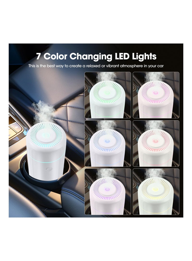 SYOSI Living Essential Oil Car Diffusers, Car Air Fresheners Car Diffuser with Night Light 100ml Essential Oil Car Freshener with Auto Off Super Quiet Air Humidifier for Office Home Car(White) - Image 2