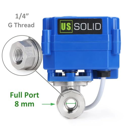 U.S. Solid Motorized Ball Valve- 1/4" Stainless Steel Ball Valve with Full Port, 9-24V AC/DC and 2 Wire Auto Return Setup - Image 4