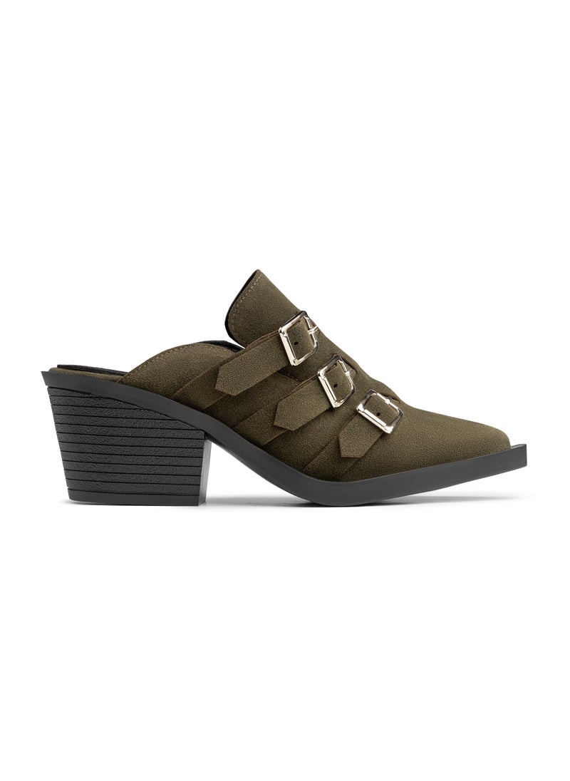 TGS Triple Buckle Heel Mules  - Image 1