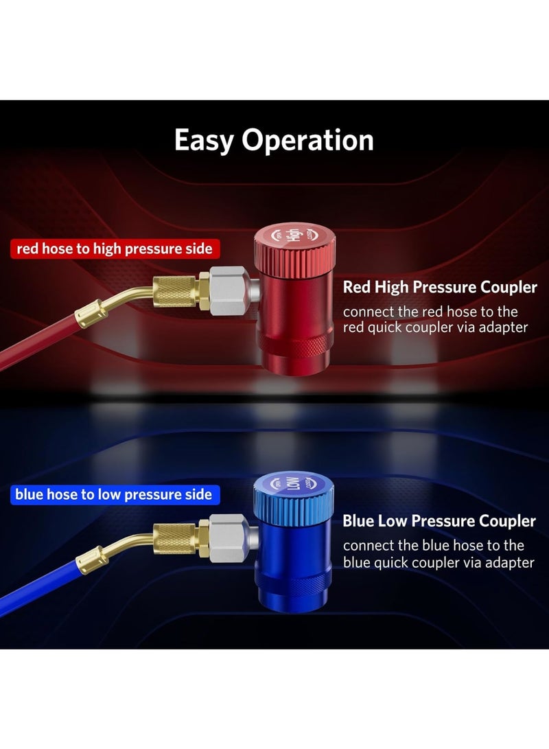 Zikra R1234yf Quick Couplers Adapter, Set of 2 R1234yf Adapter, Adjustable High/Low Side, R1234yf Manual Couplers Connector, Adapters, Replacement for Car AC System Evacuation Recharging - Image 5