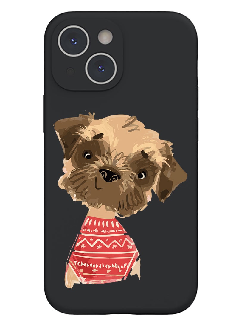 Theodor Protective Slim Fit Case Liquid Silicone Cover with Full Body Protection Anti-Scratch Shockproof Case For iPhone 14 Black  - DXB White - Image 1