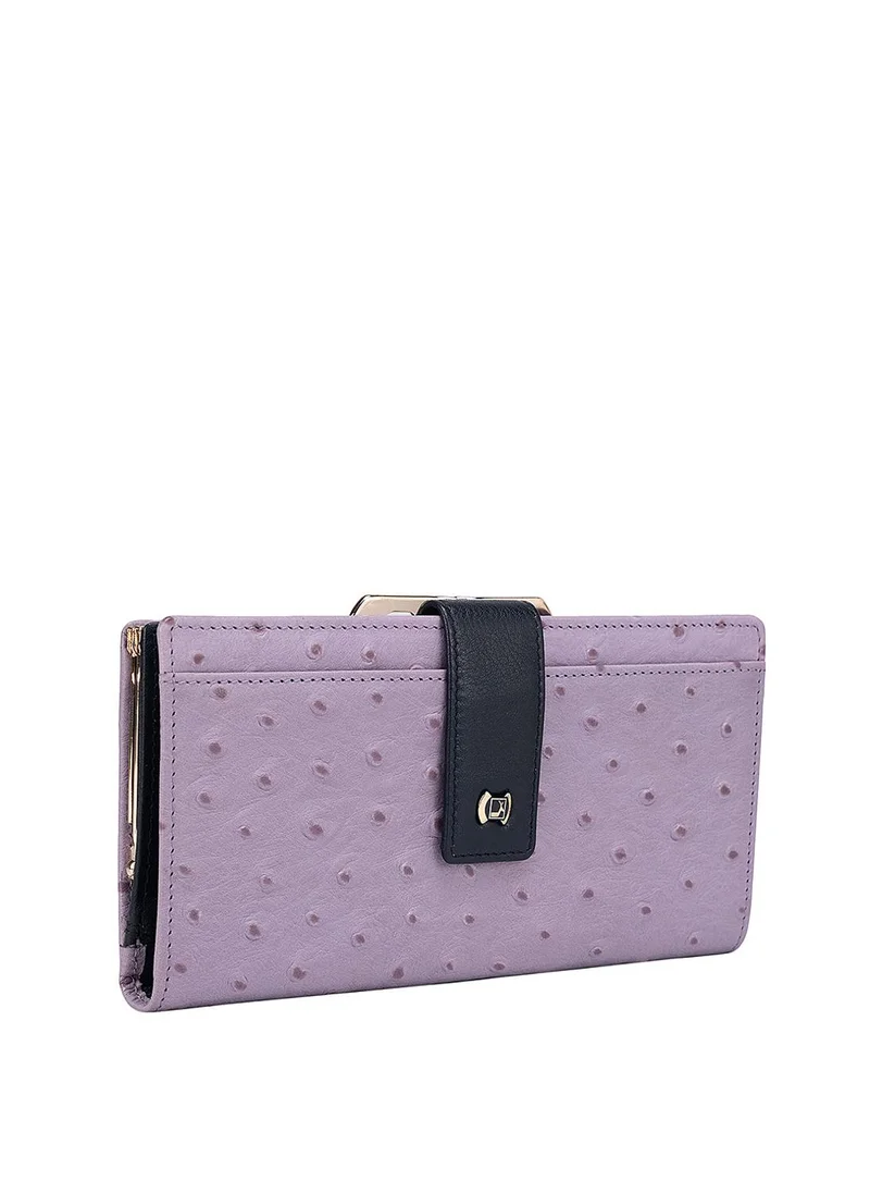 دا ميلانو محفظة نسائية جلد طبيعي بنفسجي من دا ميلانو