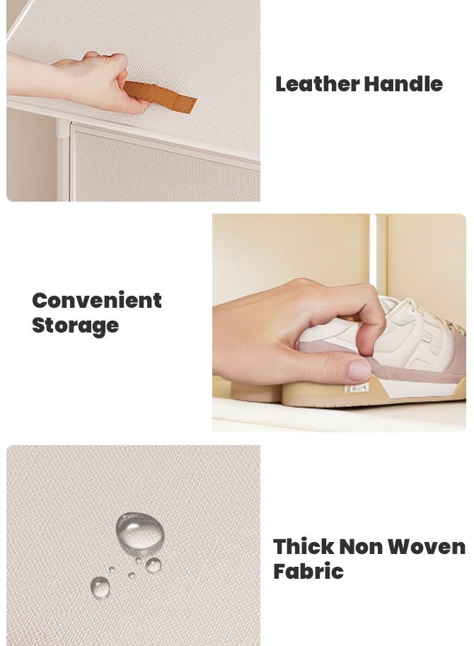 GGEROU Portable Shoe Rack Organizer 7-Tier Shoe Cabinet 21-Pair shoe Storage Free Standing Stackable Space Shoe Rack dust-proof design for entrance door, White - Image 3