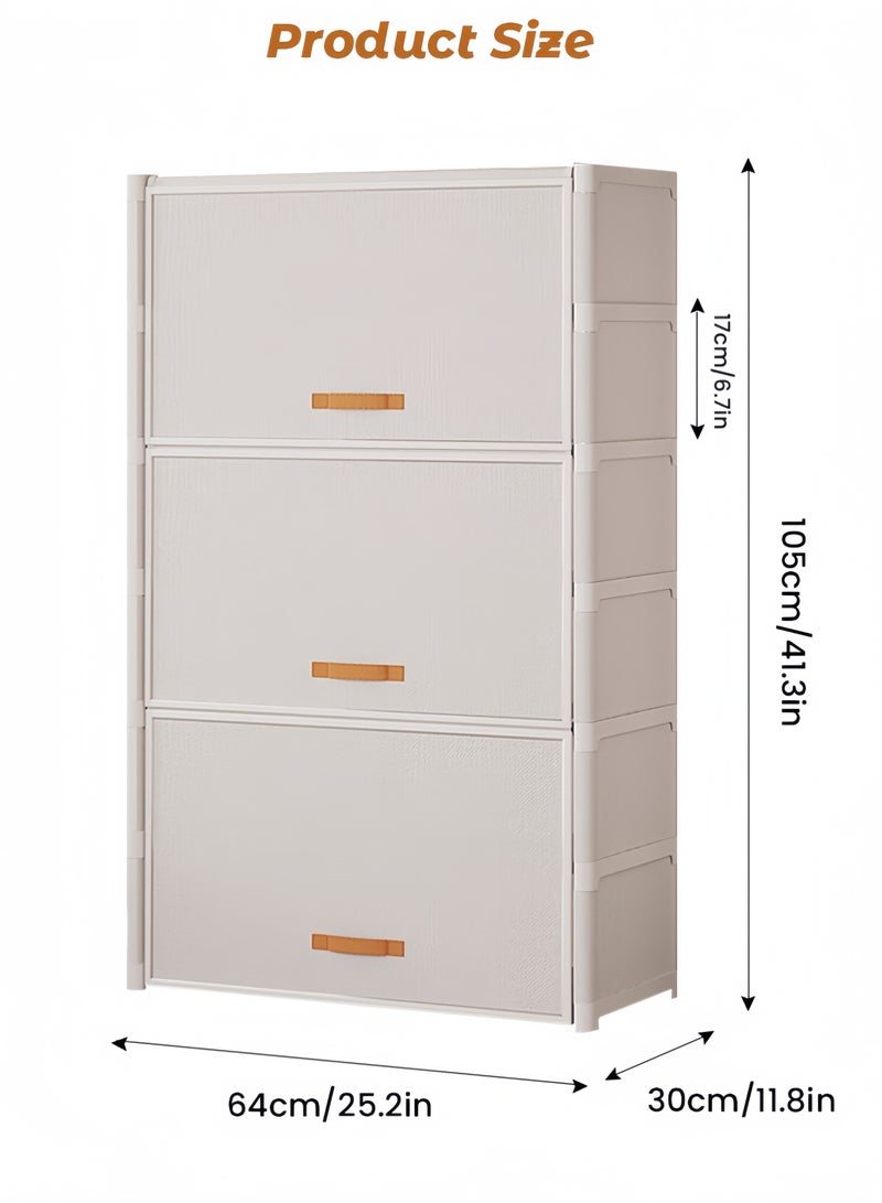 GGEROU Portable Shoe Rack Organizer 7-Tier Shoe Cabinet 21-Pair shoe Storage Free Standing Stackable Space Shoe Rack dust-proof design for entrance door, White - Image 2