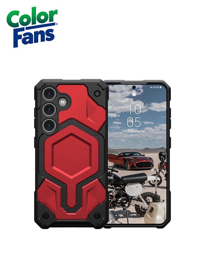 Samsung Galaxy S24 Plus Case Monarch Pro, Magnetic Charging Rugged  Drop-Proof Impact Resistant Non-Slip Protective Cover - Crimson