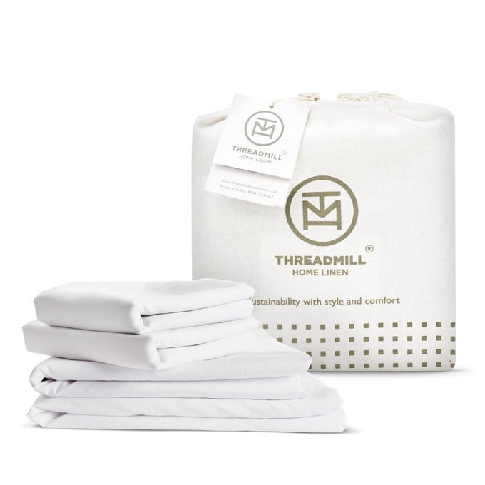 ORGANIC COTTON BED SHEET SET SOFT NATURAL COOL COTTON SHEETS INCLUDES FLAT SHEET FITTED SHEET PILLOWCASES CAL KINGWHITE
