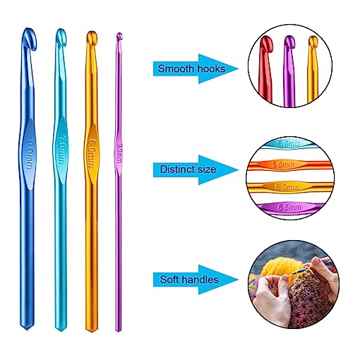Weabetfu Aluminum Crochet Hook,Knitting Needles Crochet Needles for Knitting Craft Yarn,Crochet Hooks Size O,12mm-New - Image 2