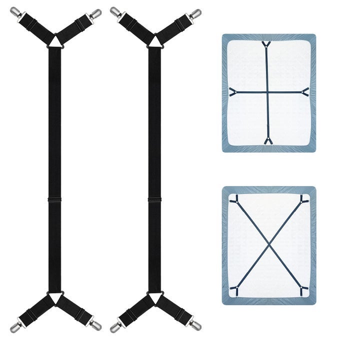 SHEET KEEPER STRAPS BED SHEET HOLDER FOR CORNERS BEDSHEET STAYS SUSPENDER CLIPS FITTED SHEET HOLDER GARTERS FASTENERS MATTRESS CLAMPS