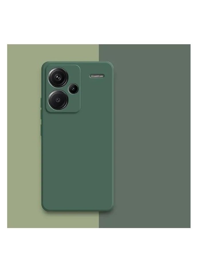 Generic Case for Xiaomi Redmi Note 13 Pro Plus, Liquid Gel Rubber Case with Soft Microfiber Lining Cushion Slim Hard Shell Shockproof Protective with Camera Protection Cover for Redmi Note 13 Pro+ 5G (Green) 